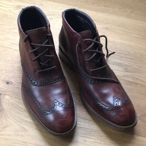 Cole Haan Oxford Leather Boots Dress Shoe Brown